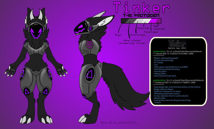 this is a protogen OC I made to express my interest in technology. Haven't done much with him, but hoping to change that