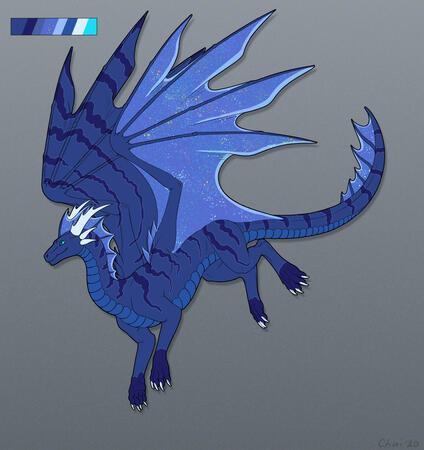 This is my big galactic dragon, Rigel. I won him as an adopt, and he represents the better sides of me. Art is by ChaiChai2017